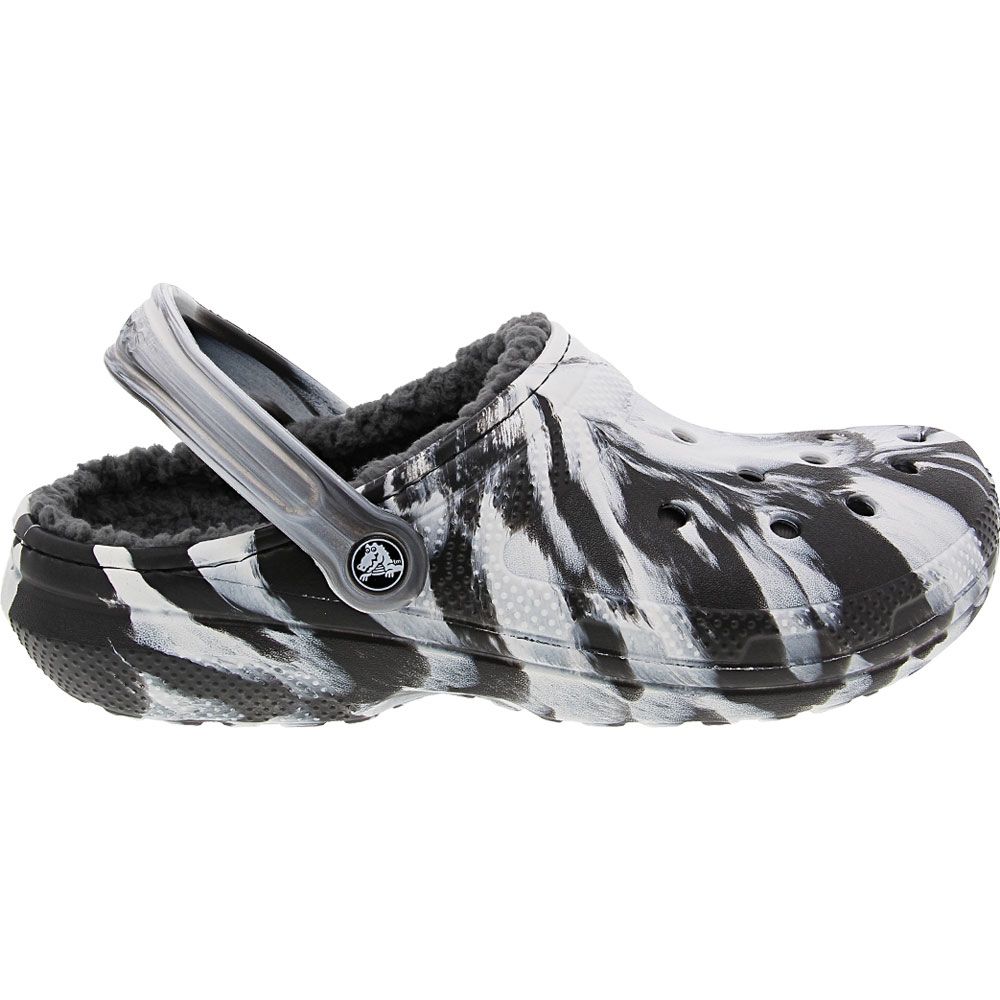 'Crocs Classic Lined Marbled Water Sandals - Mens White Black