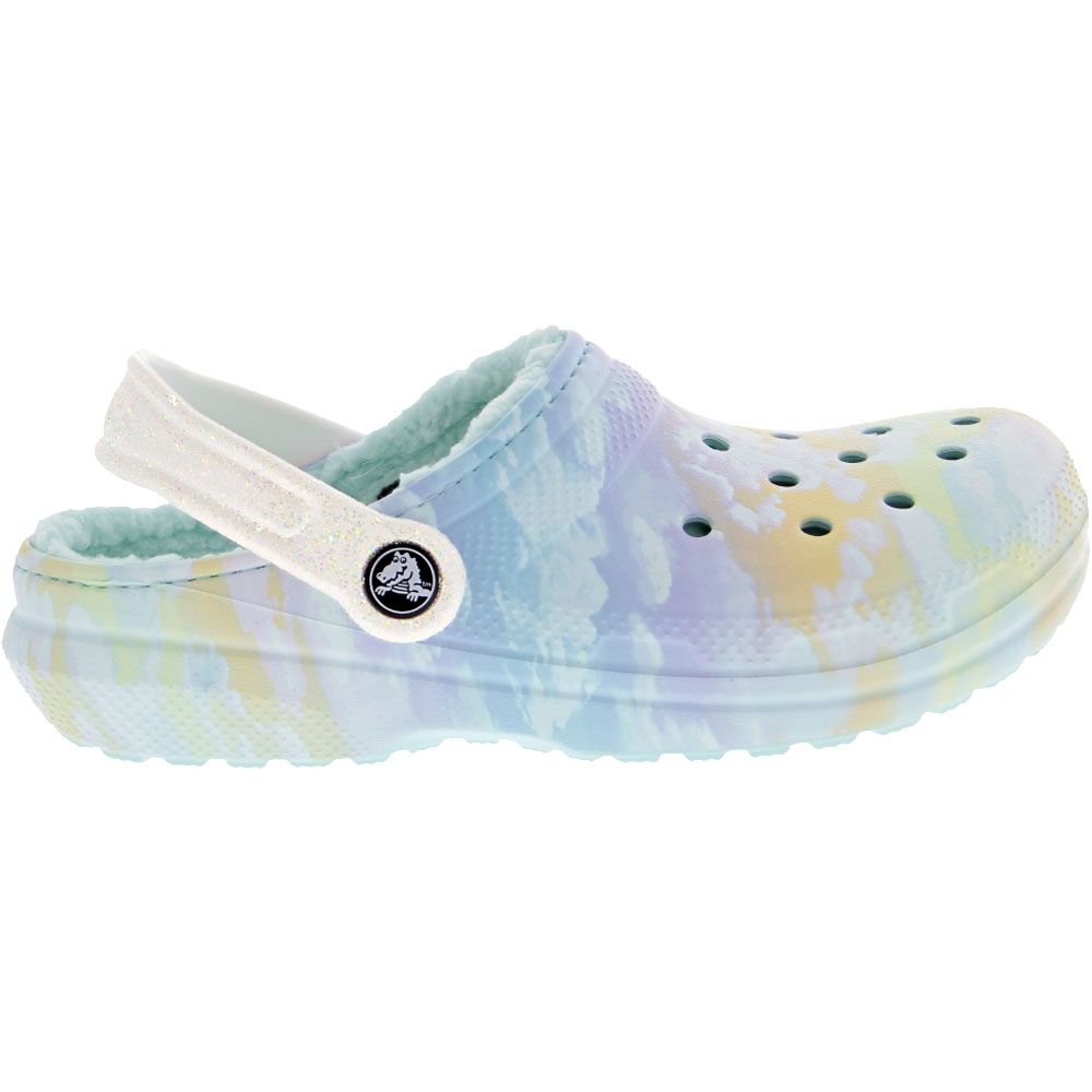 Crocs Classic Lined Out Of This World Kids Clogs Pastel Clouds Side View