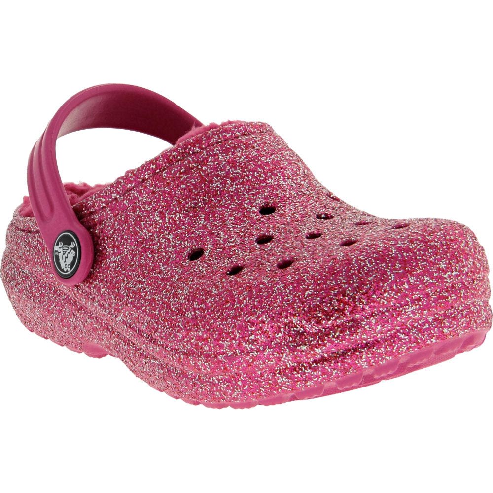 Crocs Classic Lined Glitter K Water Sandals - Girls Fuchsia Fun
