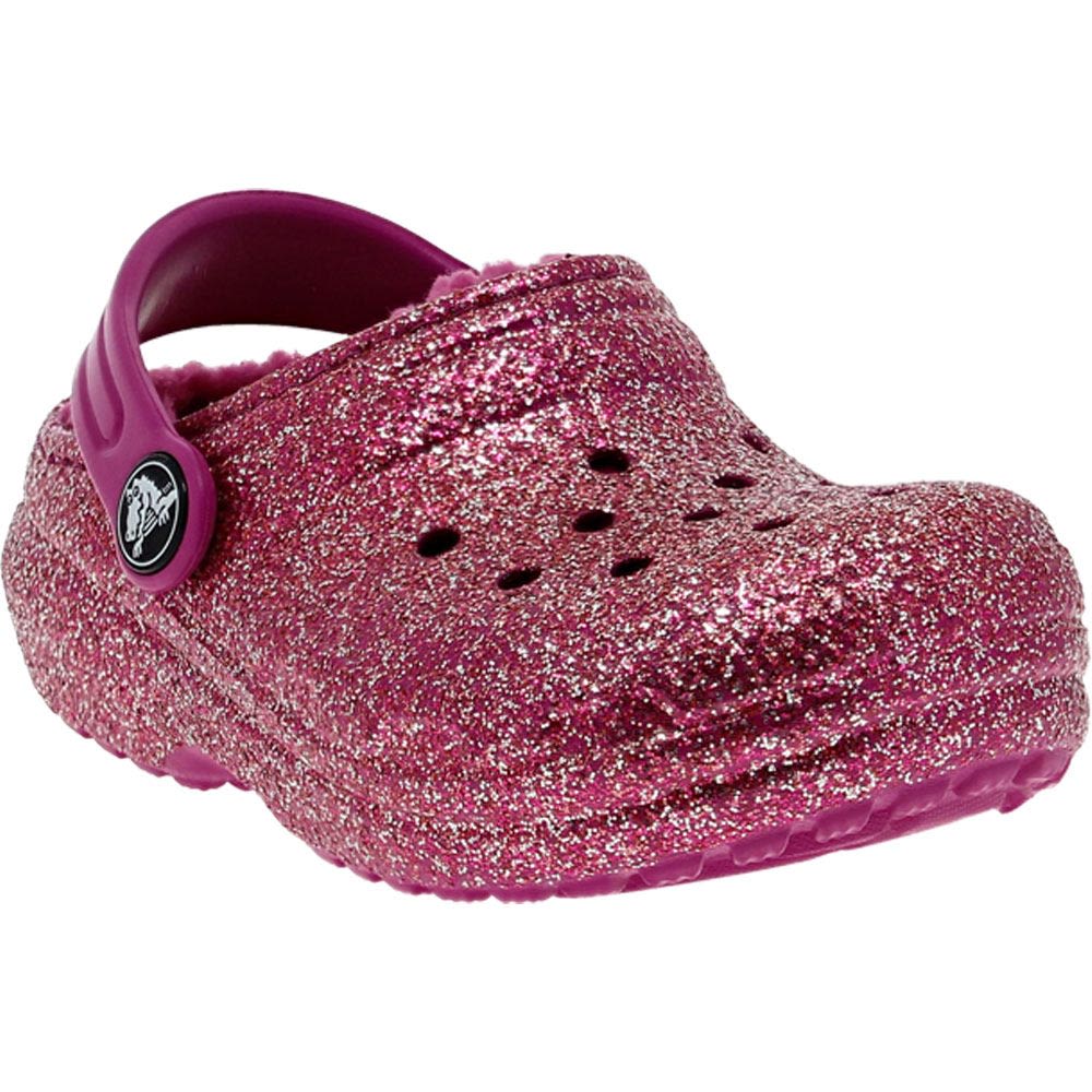 Crocs Classic Lined Glitter T Sandals - Baby Toddler Fuchsia Fun