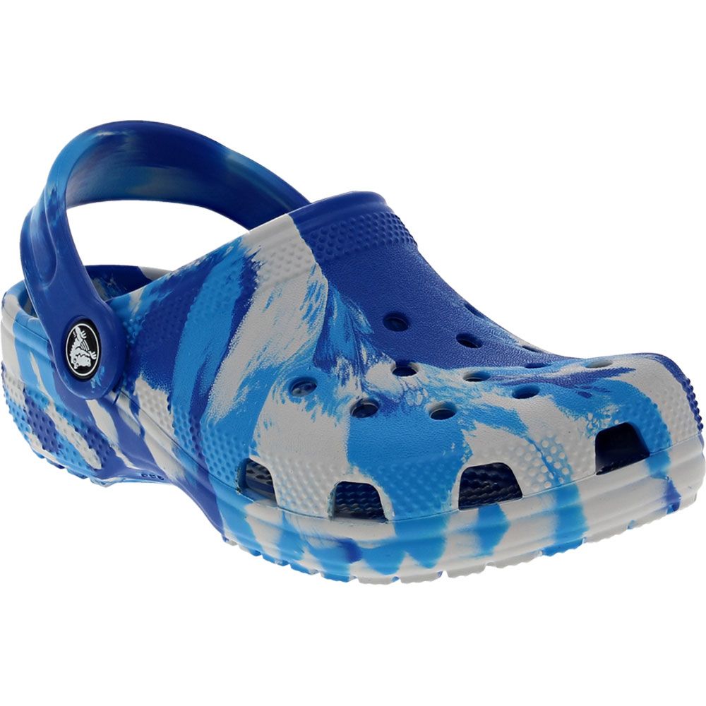 Crocs Classic Marbled Clog 2 Kids Water Sandals Blue Bolt