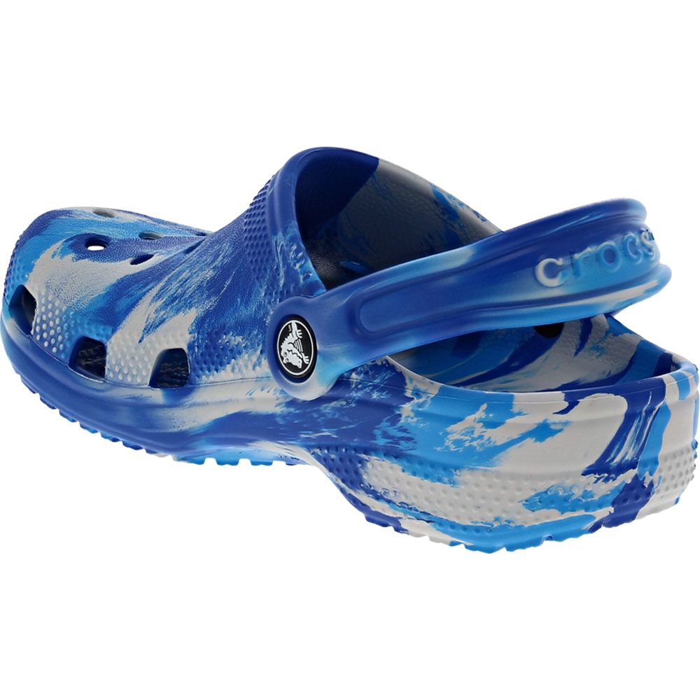 Crocs Classic Marbled Clog 2 Kids Water Sandals Blue Bolt Back View