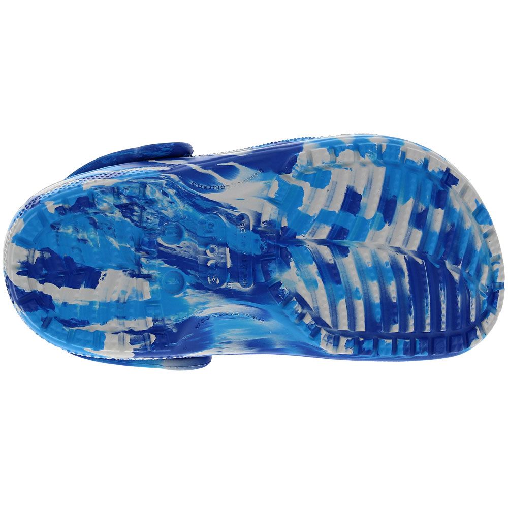 Crocs Classic Marbled Clog 2 Kids Water Sandals Blue Bolt Sole View