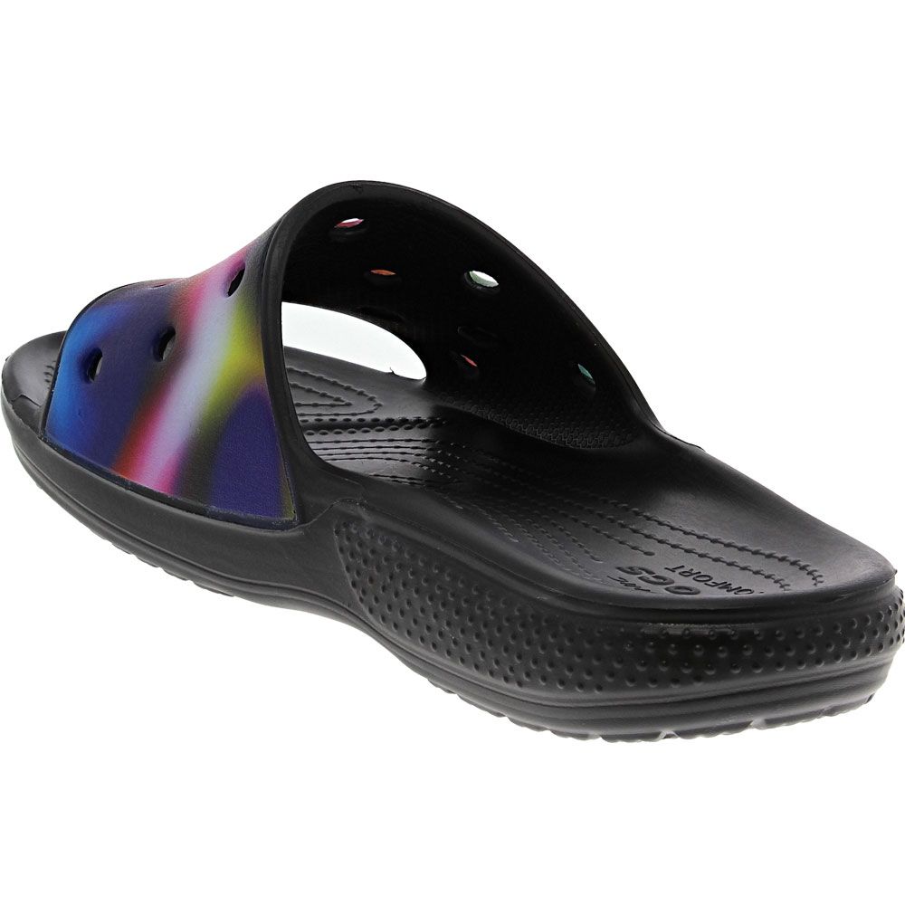 Crocs Classic Slide Tie-Dye Unisex Sandals Black Tie Multi Back View