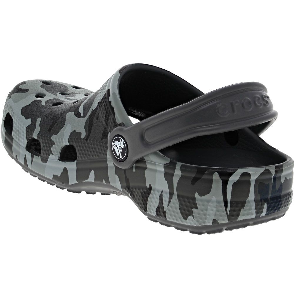 Crocs Classic Camo Clog Water Sandals - Boys Black Camo Back View
