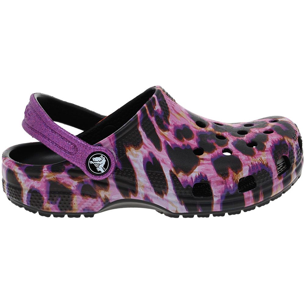Crocs Classic Animal Print Water Sandals - Boys | Girls Papaya Leopard Side View
