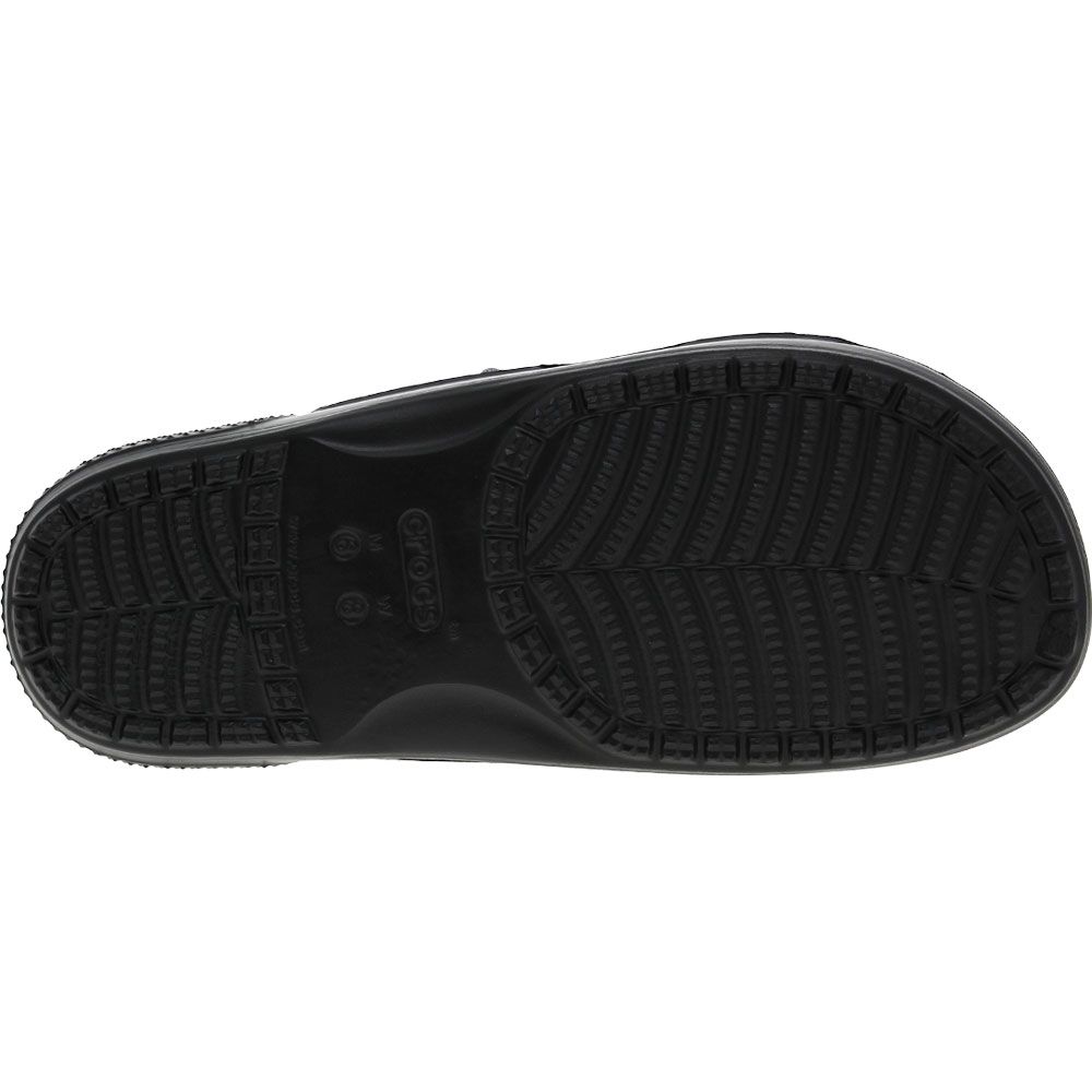 Crocs Classic Glitter 2 Sandals - Womens Black Silver Glitter Sole View