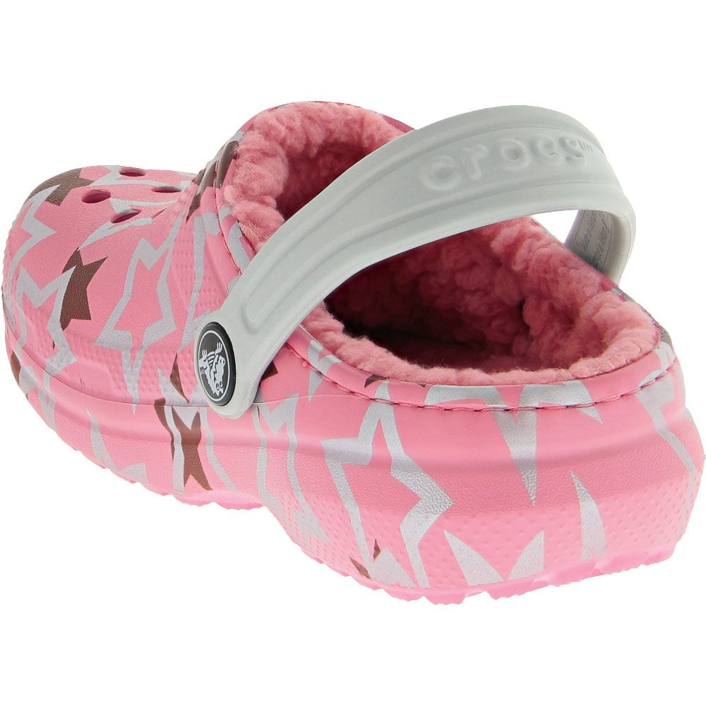 Crocs Classic Lined Disco Dancy Party Girls Clogs Taffy Pink Back View