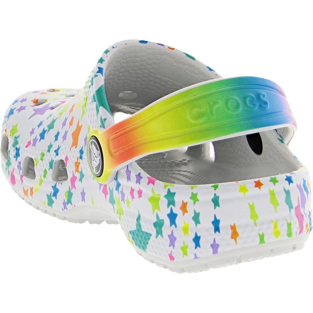 Crocs Classic Disco Dance Party Toddler Clog Sandals Shimmer Stars Back View