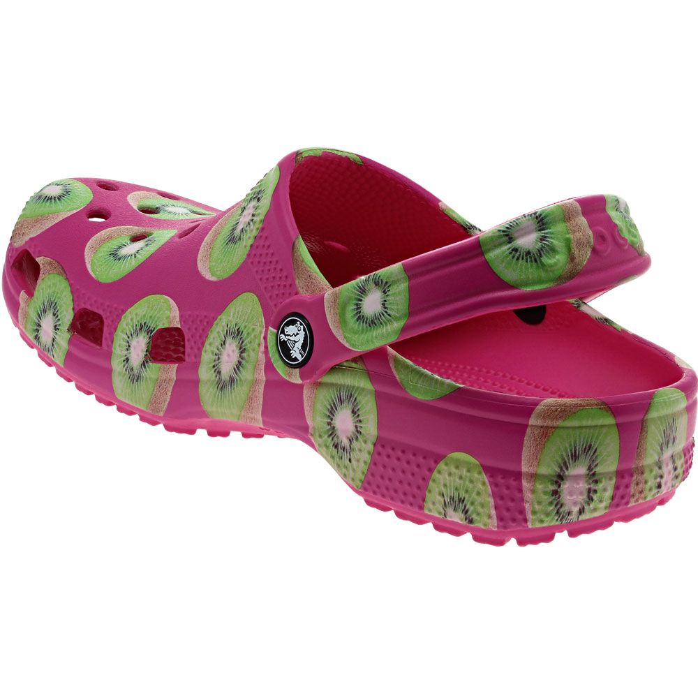 Crocs Classic Hyper Real Clog Water Sandals Pink Kiwi Back View