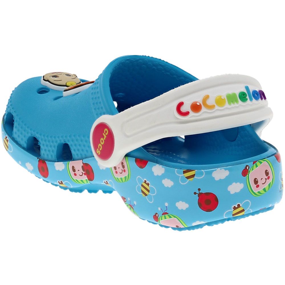 Crocs Cocomelon Classic Clog Sandals - Baby Toddler Electric Blue Back View