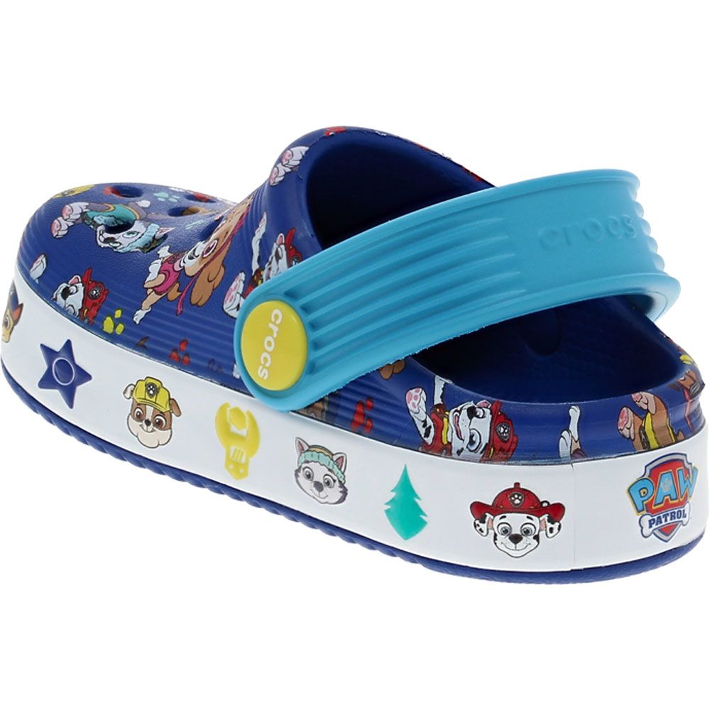 Crocs Paw Patrol Off Court Clog Sandals - Baby Toddler Blue Back View
