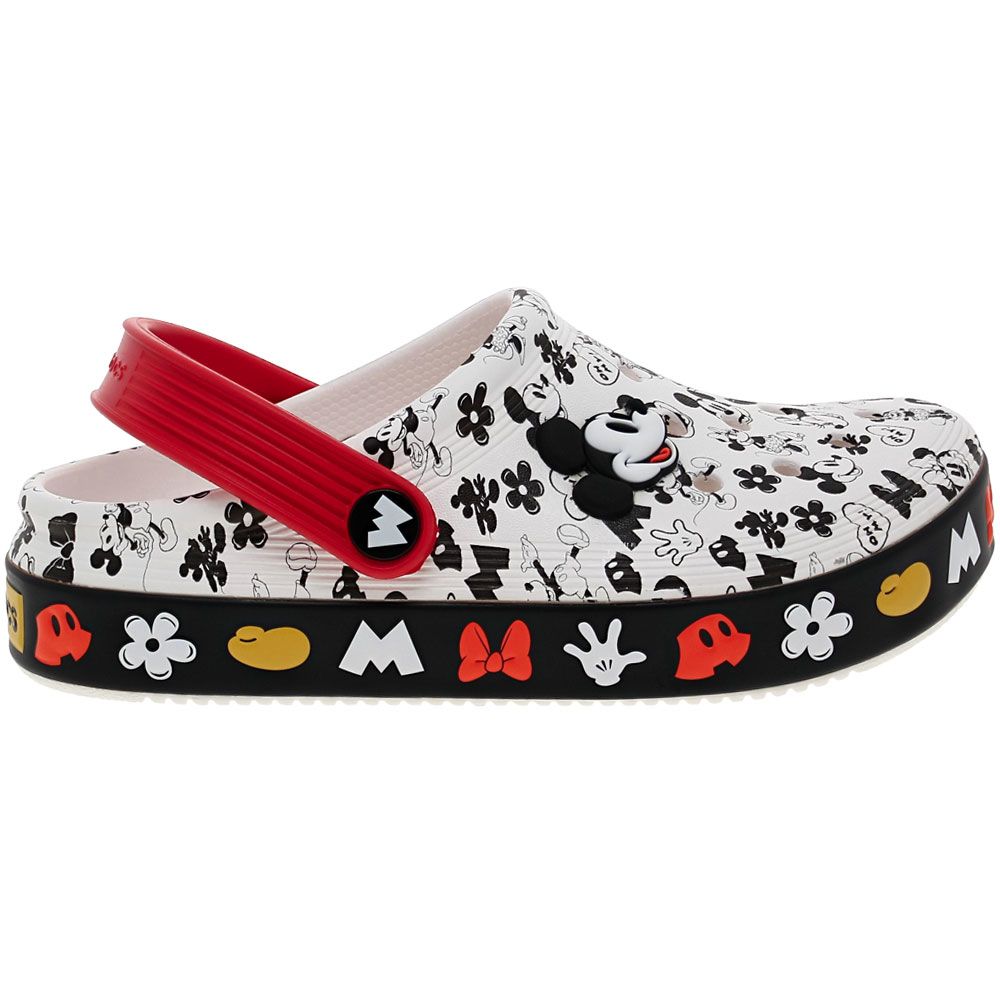 Crocs Mickey Off Court Water Sandals - Boys | Girls White Black Red Side View