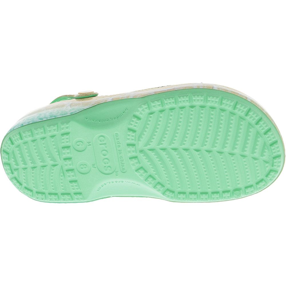 Crocs Margaritaville Beach Classic Clog Sandals - Mens | Womens Pistachio Sole View
