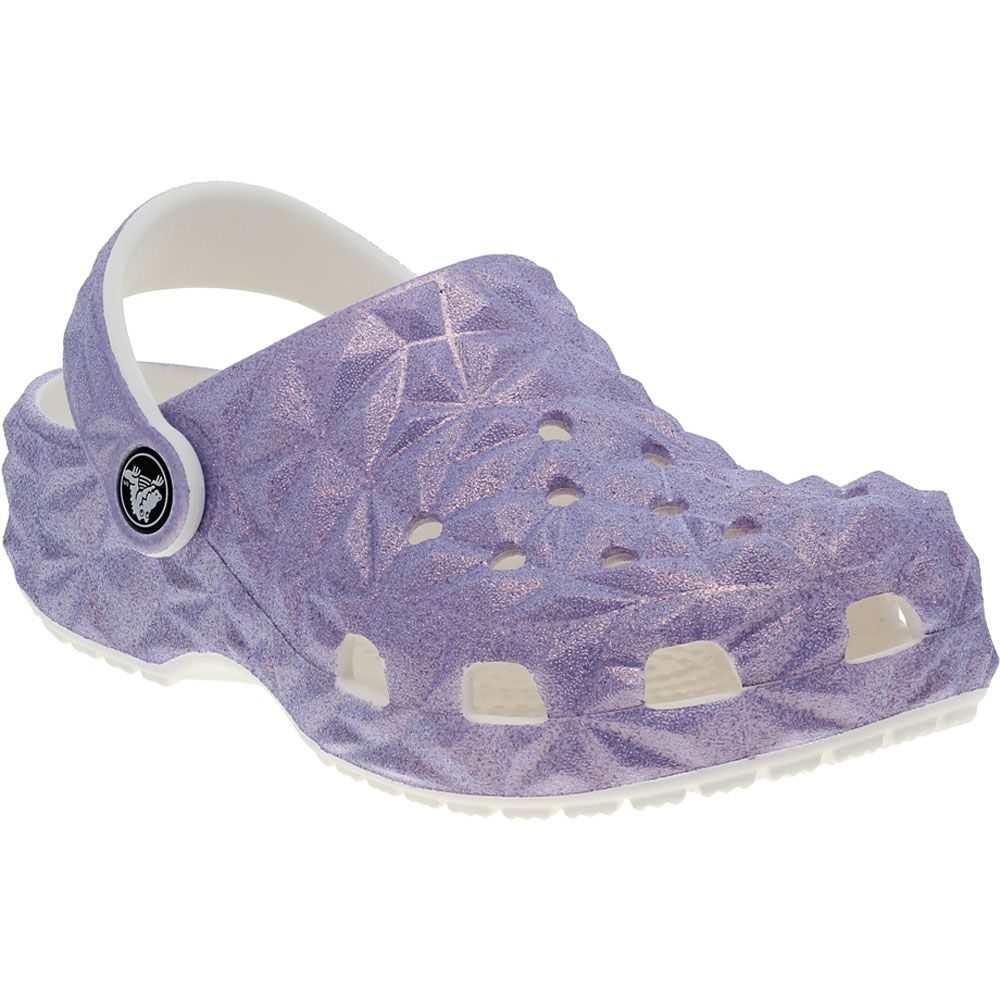 Crocs Classic Iridescent Geometric Clog Sandals - Girls White