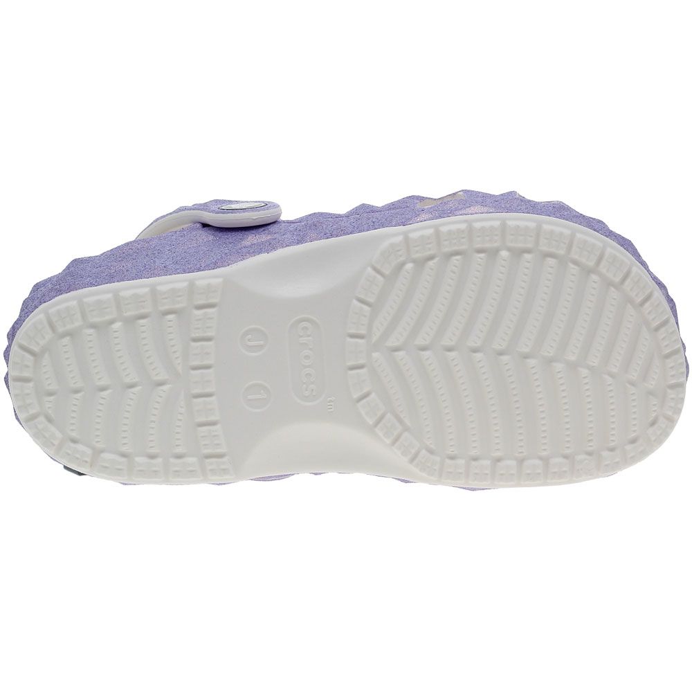 Crocs Classic Iridescent Geometric Clog Sandals - Girls White Sole View