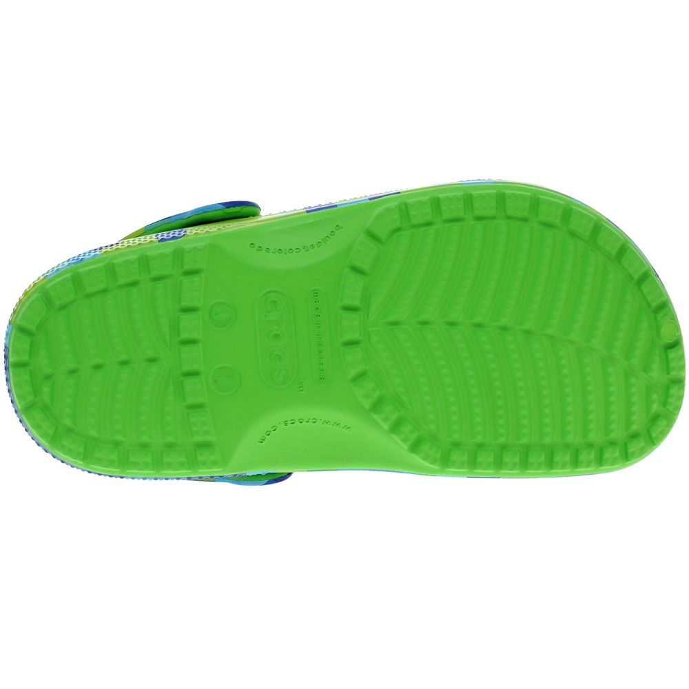 Crocs Classic Digi Block Clog Sandals - Boys Green Slime Sole View
