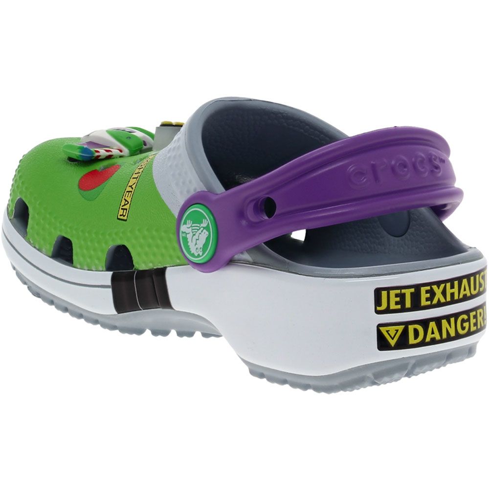 Crocs Toy Story Buzz Lightyear Classic Clog Sandals - Baby Toddler Blue Grey Back View