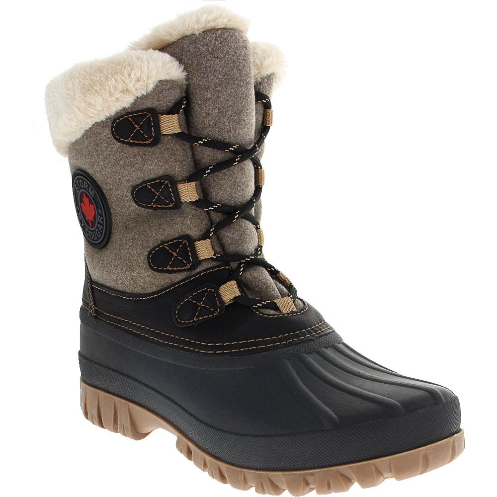 Cougar Cozy Flannel Winter Boots - Womens Black Natural