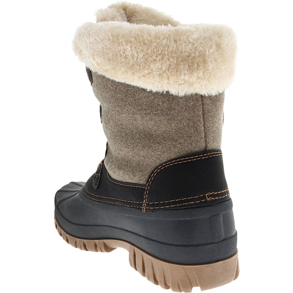 Cougar Cozy Flannel Winter Boots - Womens Black Natural Back View