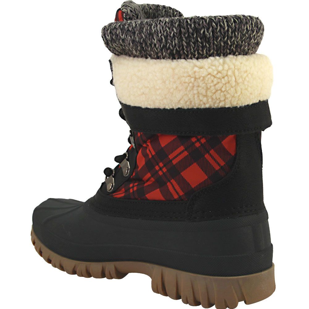 Cougar Creek Winter Boots - Womens Black Red Back View