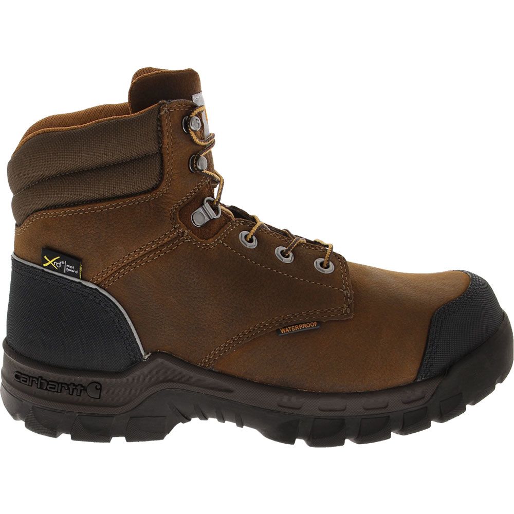 Carhartt 6720 Composite Toe Work Boots - Mens Dark Brown Oil Tanned Side View