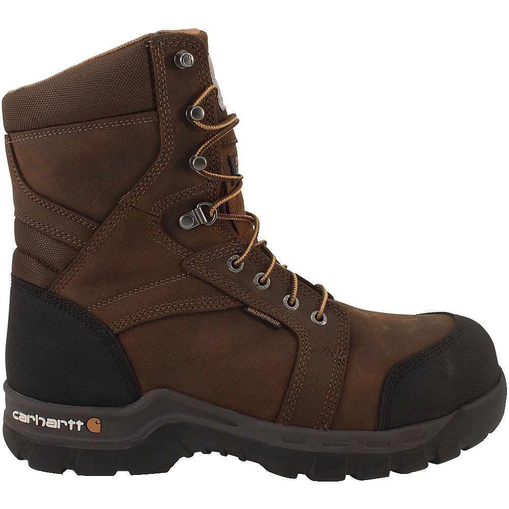 Carhartt 8389 Composite Toe Work Boots - Mens Dark Brown Oil Tanned Side View
