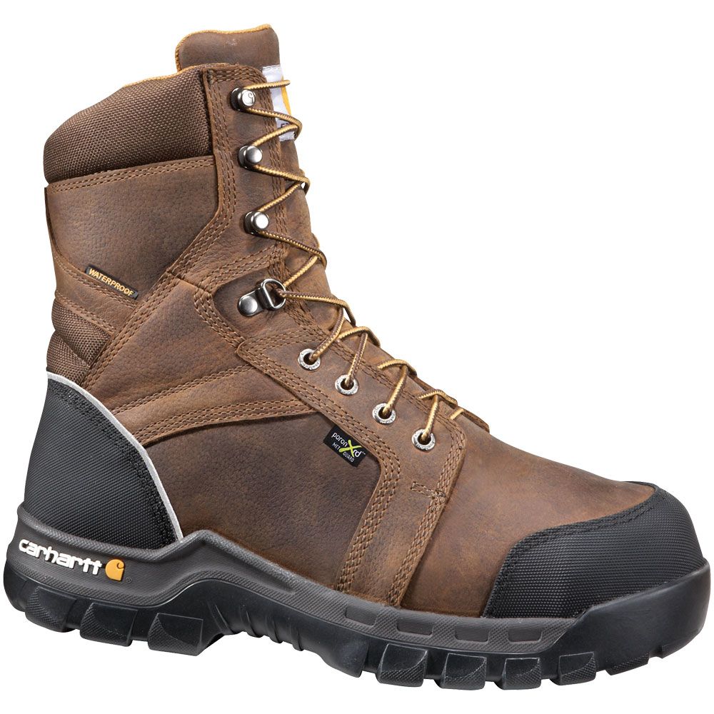 Carhartt Cmf8720 Composite Toe Work Boots - Mens Dark Brown Side View