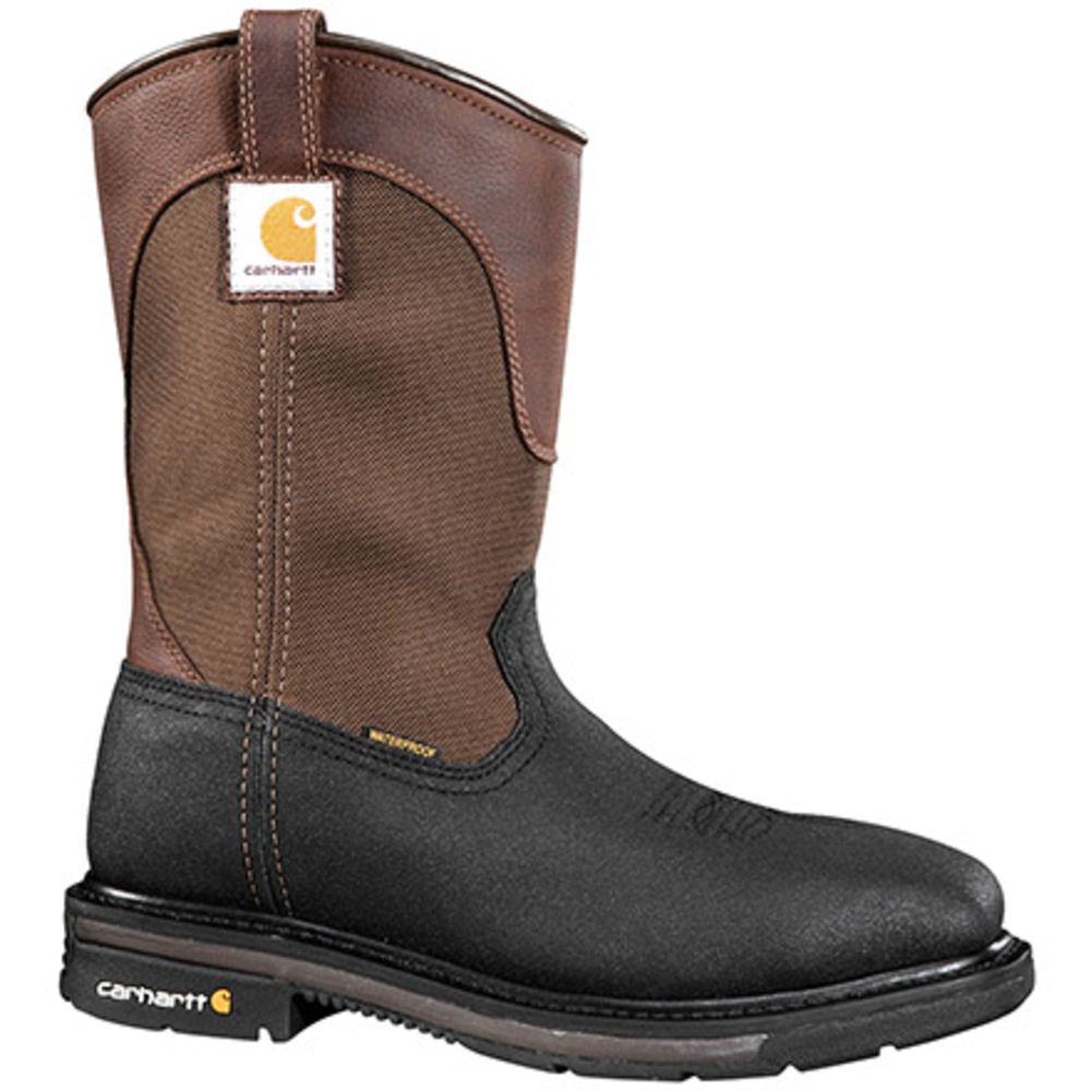 'Carhartt CMP 1258 Steel Toe Work Boots - Mens Brown Oil Tanned Black Coated