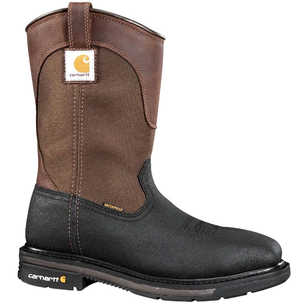 Carhartt CMP 1258 Steel Toe Work Boots - Mens Brown Oil Tanned Black Coated