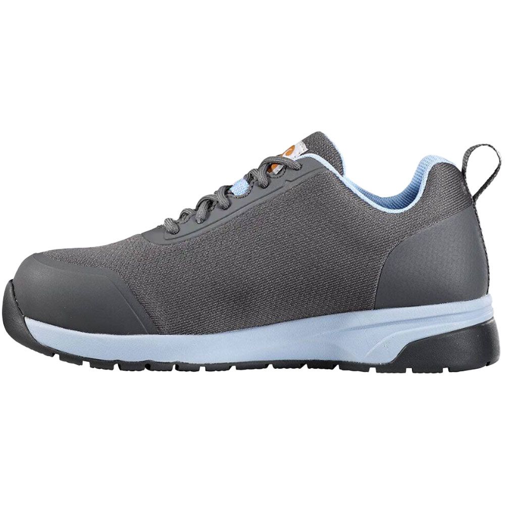Carhartt Force 2 Non-Safety Toe Work Shoes - Womens Charcoal Powder Blue Trim Back View