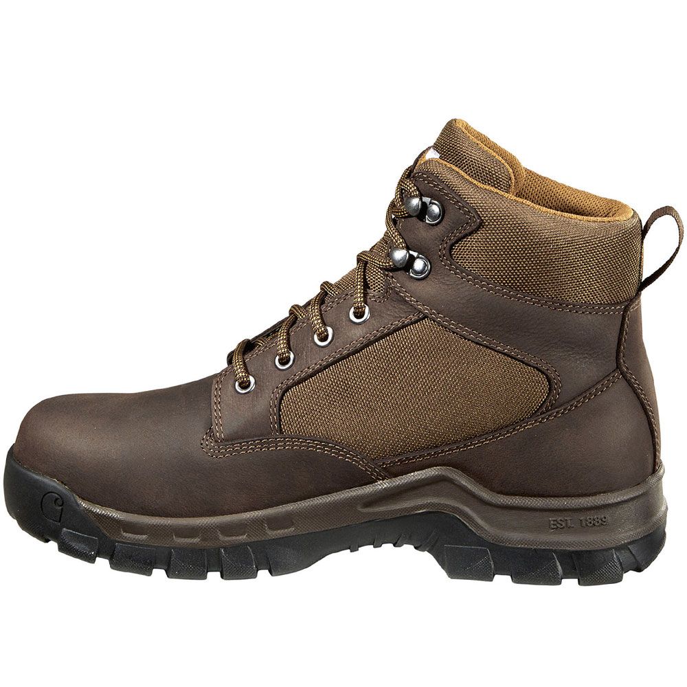 Carhartt 6" Rugged Flex Soft Toe Work Boots - Mens Chocolate Brown Oil Tanned Back View