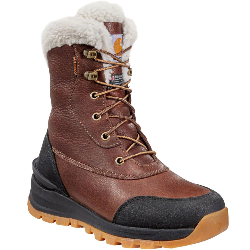 Carhartt Fh8019 8" Ins Winter Boots - Womens Red Brown Full Grain Leather