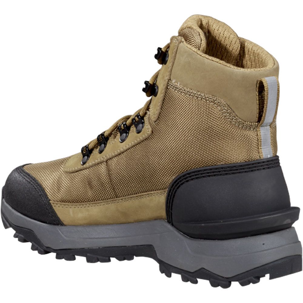 Carhartt Outdoorhike Wp Ins Non-Safety Toe Work Boots - Mens Coyote Nubuc Hi Abrasion Fabric Back View
