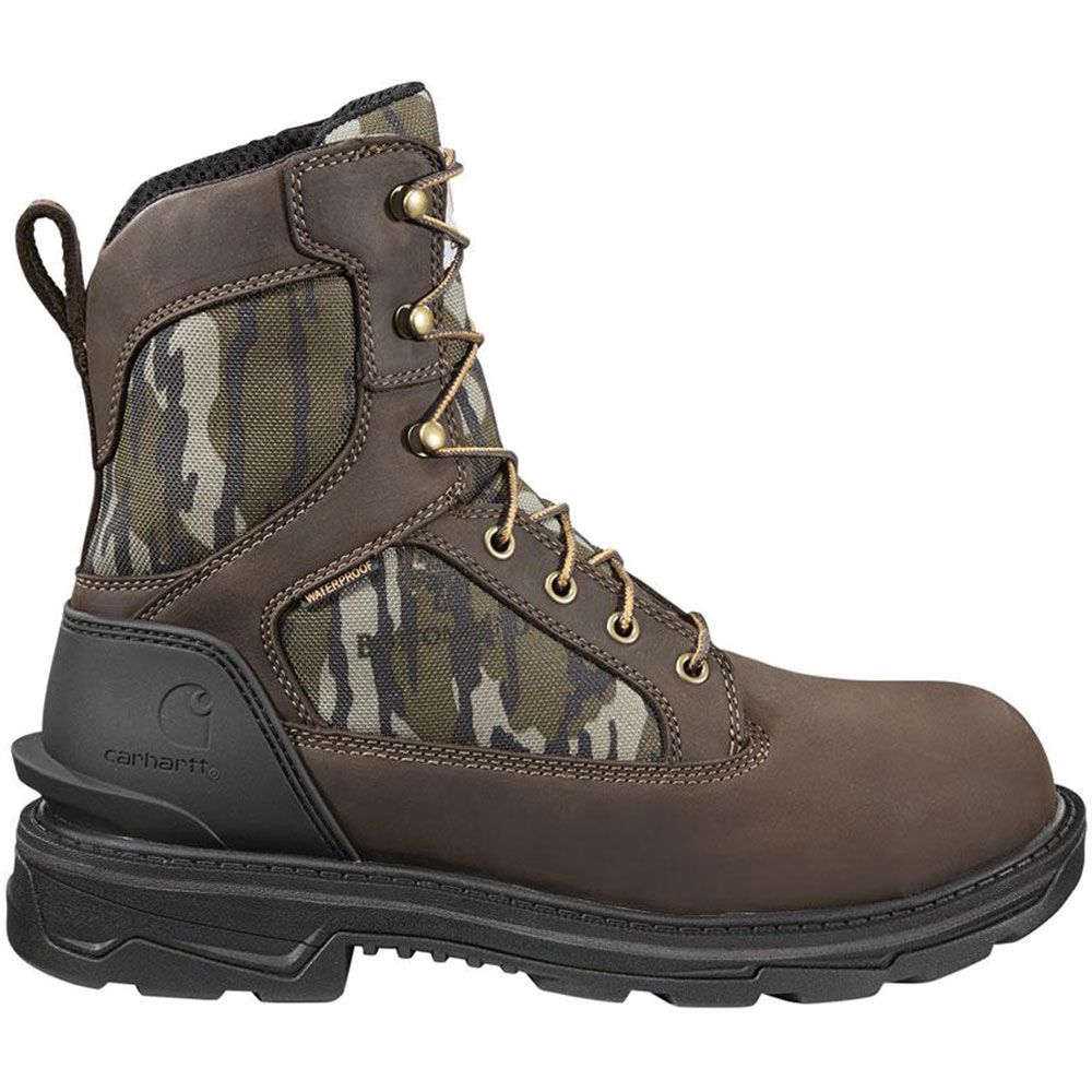 Carhartt Ft8002 8" Wp Winter Boots - Mens Brown Oil Tan & Camo Side View