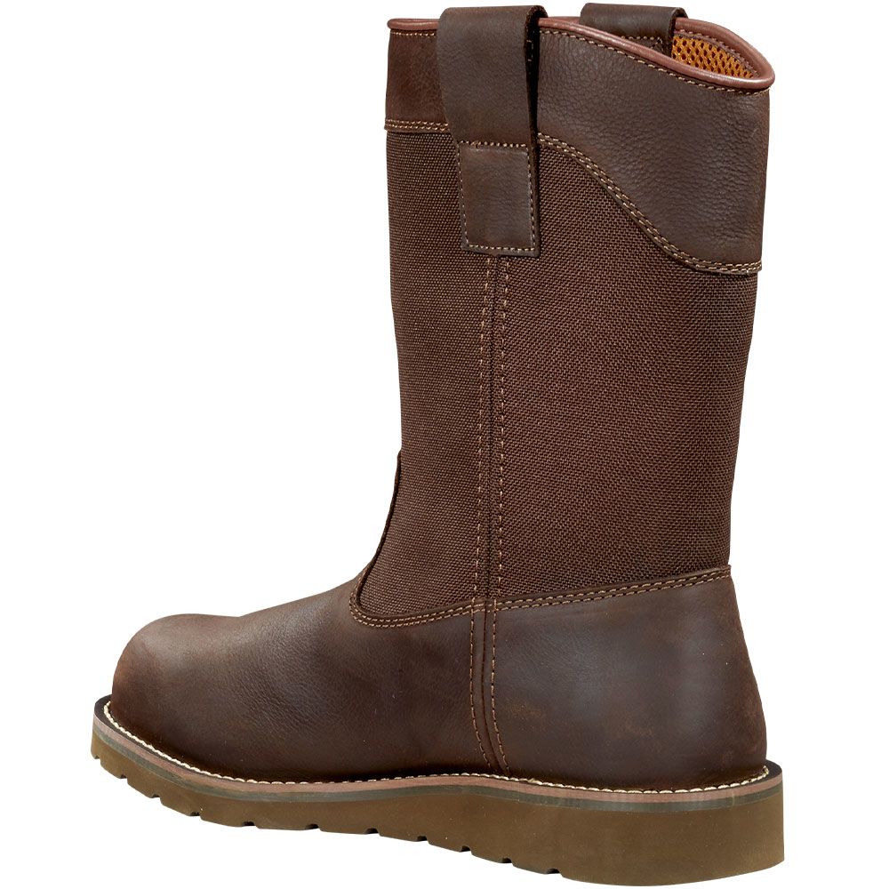Carhartt FW1230-M Wedge Wellington Safety Toe Work Boots - Mens Dark Brown Back View
