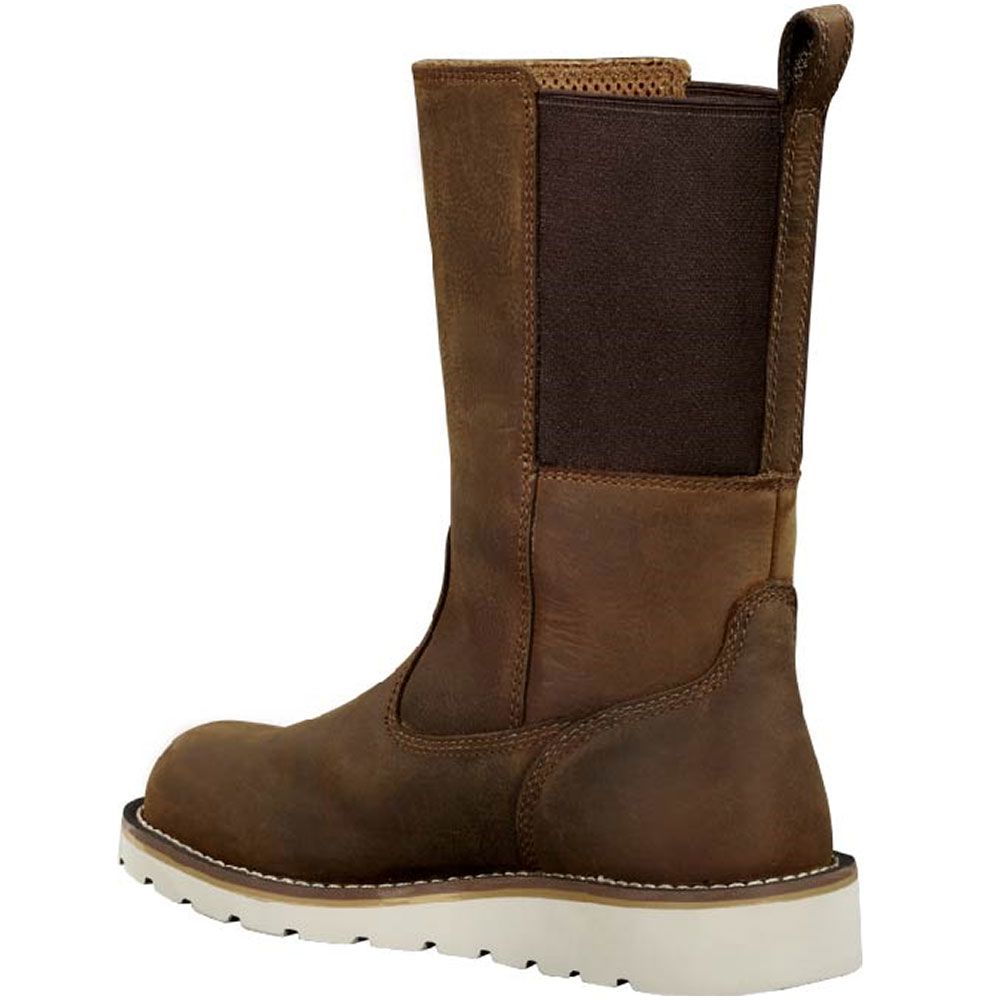 Carhartt FW1234-W Wedge Wellington Safety Toe Work Boots - Womens Bison Brown Oil Tan Back View