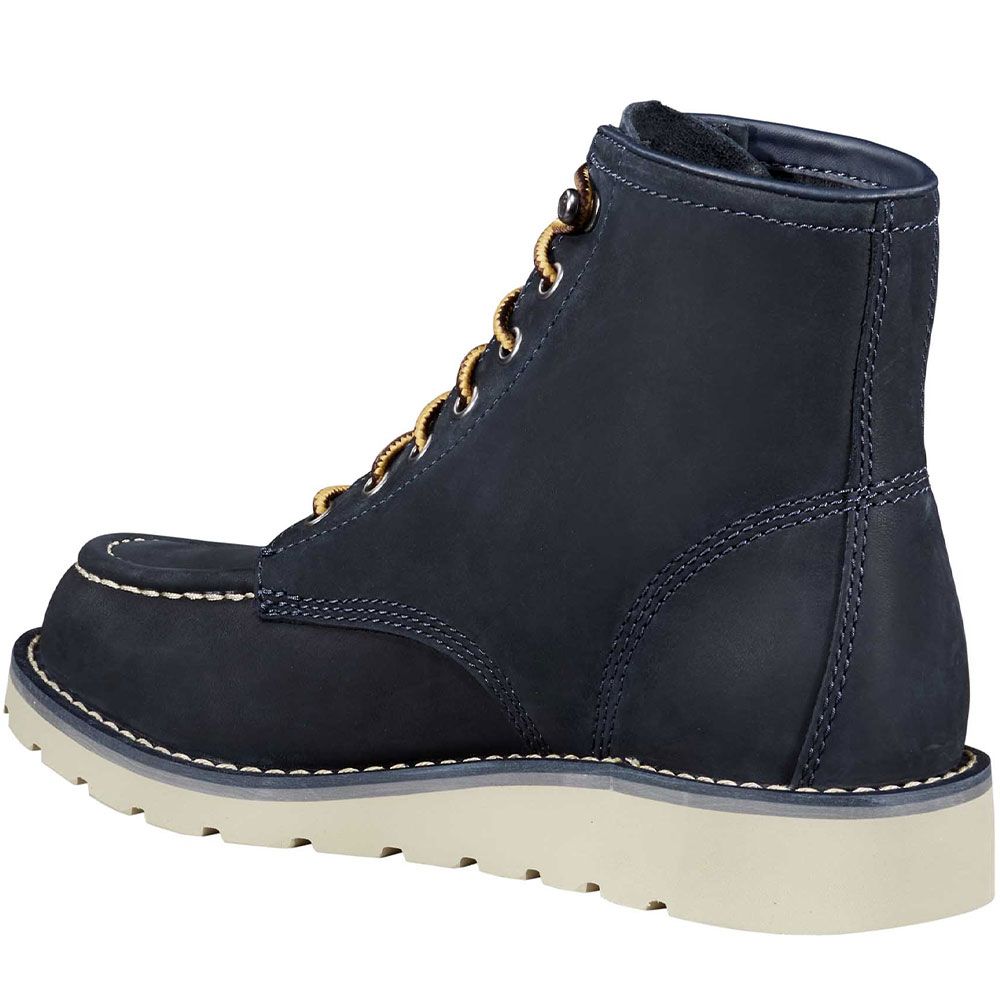 Carhartt Fw6024-W 6 In Wedge Non-Safety Toe Work Boots - Womens Navy Back View