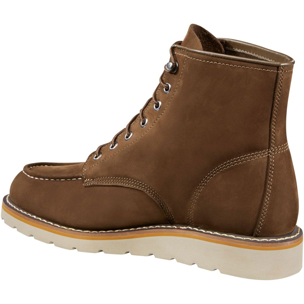 Carhartt Fw6072 6 Inch Wedge Non-Safety Toe Work Boots - Mens Dark Brown Back View