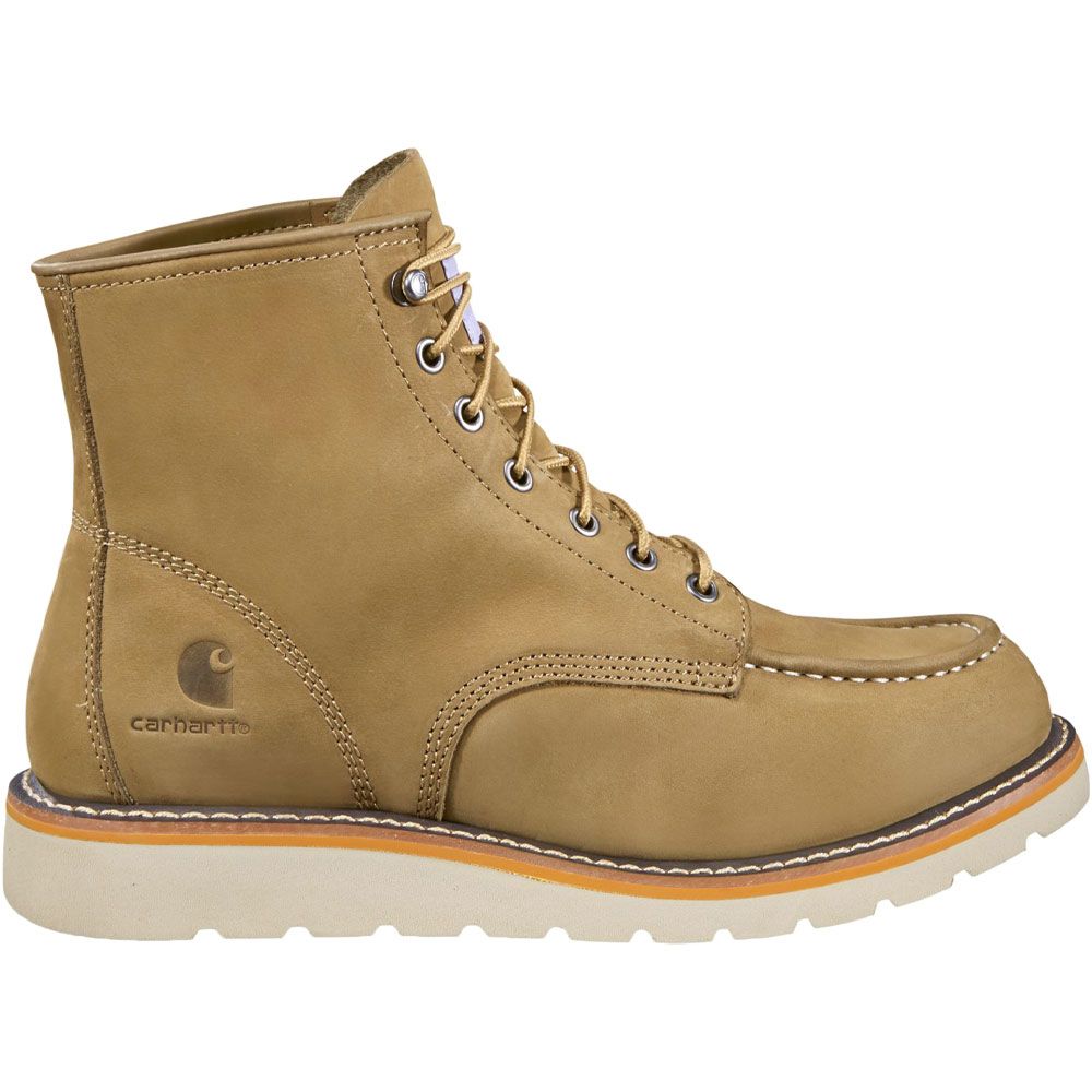 Carhartt Fw6077 6 Inch Moc Toe Non-Safety Toe Work Boots - Mens Khaki Side View