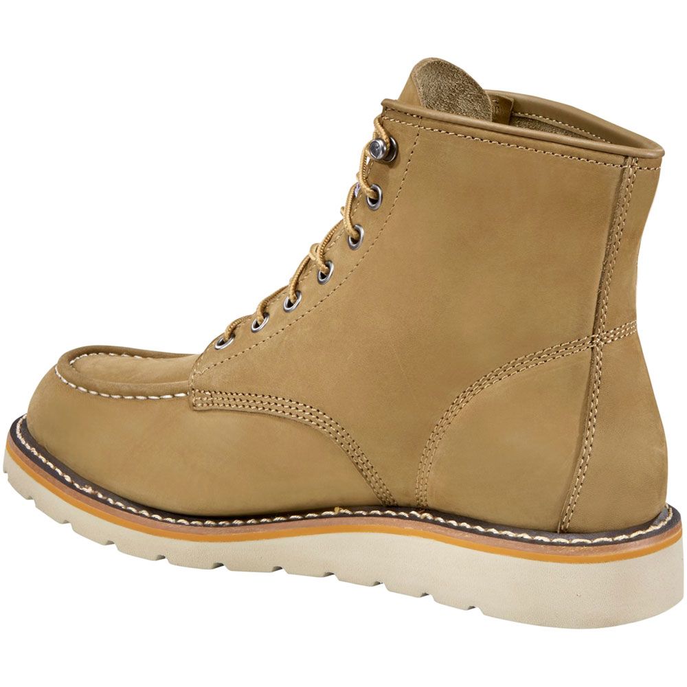 Carhartt Fw6077 6 Inch Moc Toe Non-Safety Toe Work Boots - Mens Khaki Back View