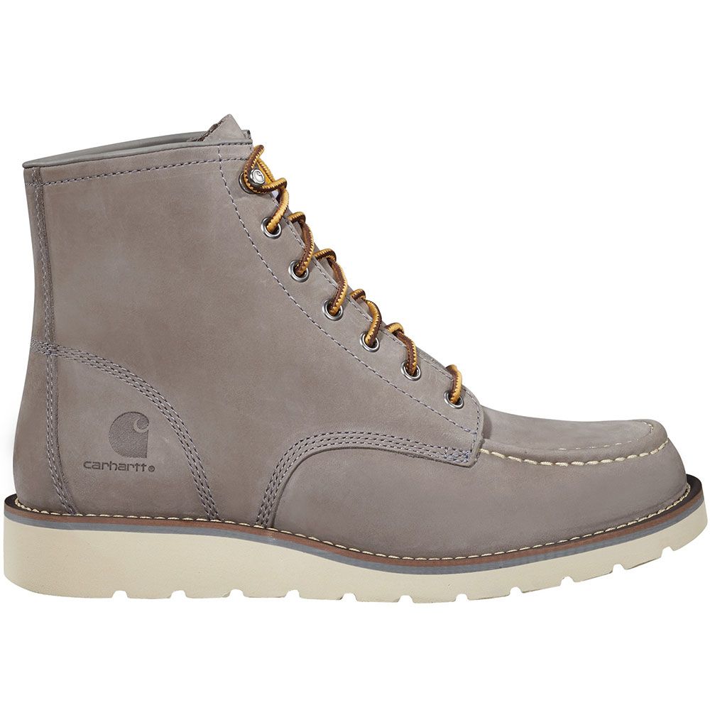 Carhartt Fw6082-M 6 In Wdg Mt Non-Safety Toe Work Boots - Mens Grey Nubuck Side View