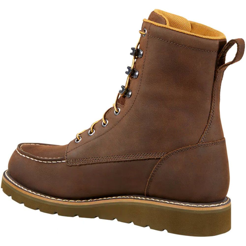 Carhartt Fw8093 Non-Safety Toe Work Boots - Mens Chocolate Brown Oil Tanned Back View