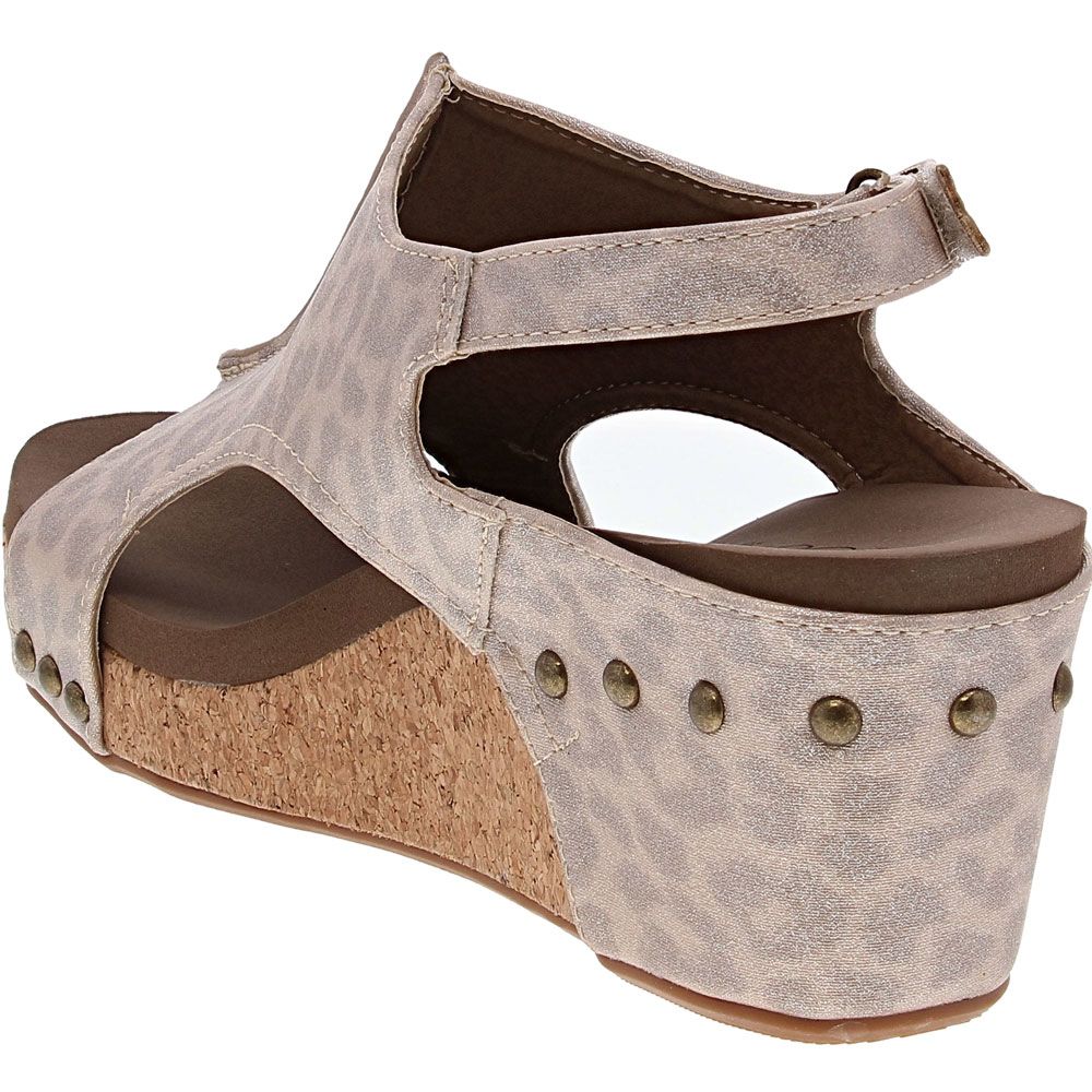 Corkys Carley Sandals - Womens Tan Leopard Back View