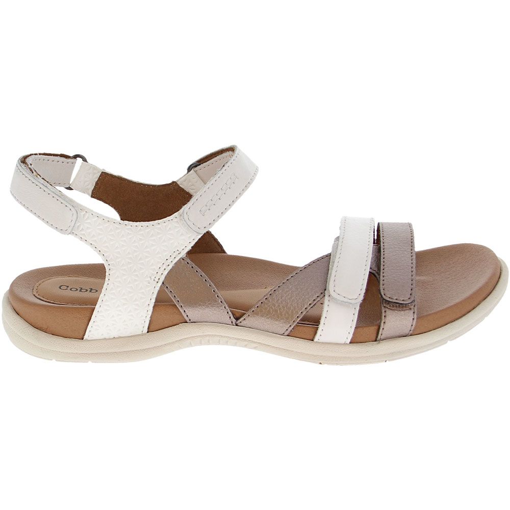 Cobb Hill Rubey Instep 3 Strap Womens Sandals White Side View