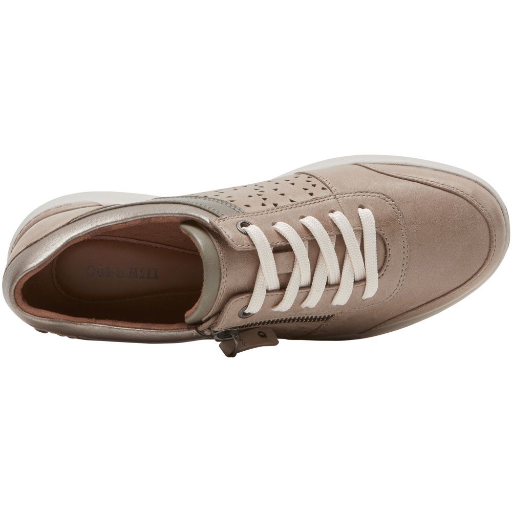 Cobb Hill Skylar Laceup Sneaker Womens Lifestyle Shoes Taupe Back View