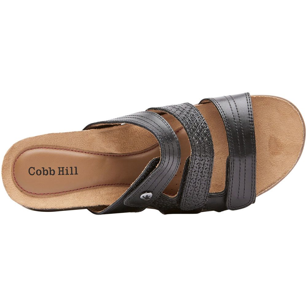 Cobb Hill May Slide Sandals - Womens Black Back View