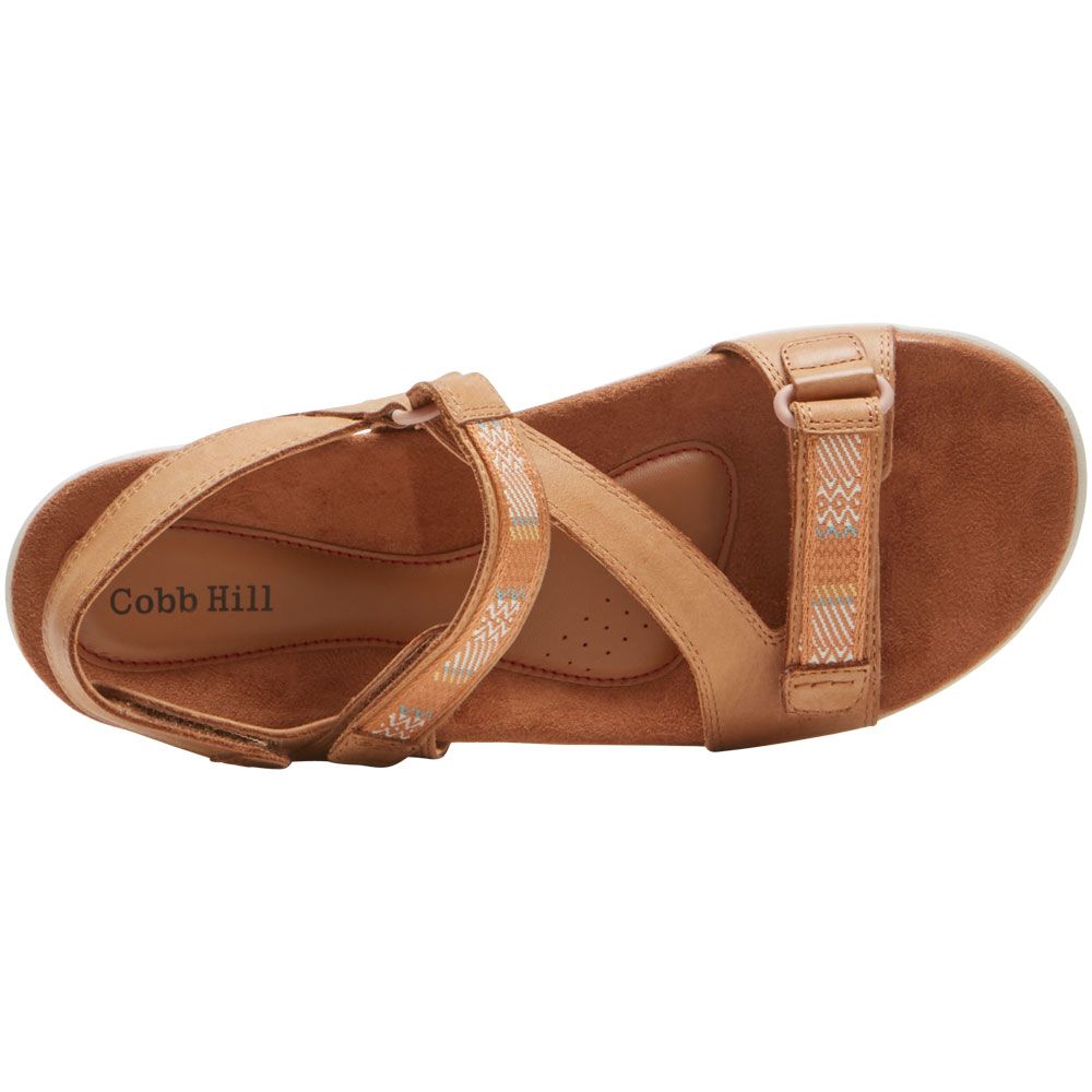 Cobb Hill Rubey Asymmetrical Strappy Womens Sandals Honey Back View