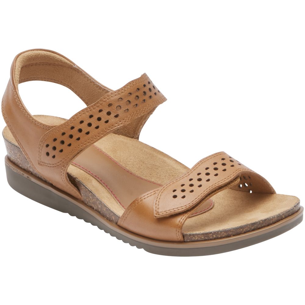 Cobb Hill May Wave Strap Sandals - Womens Amber