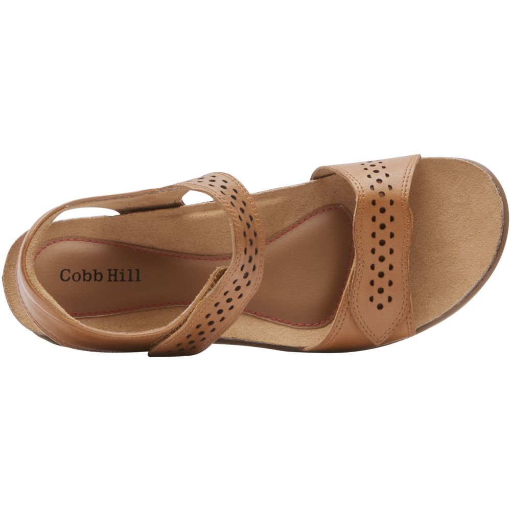 Cobb Hill May Wave Strap Sandals - Womens Amber Back View